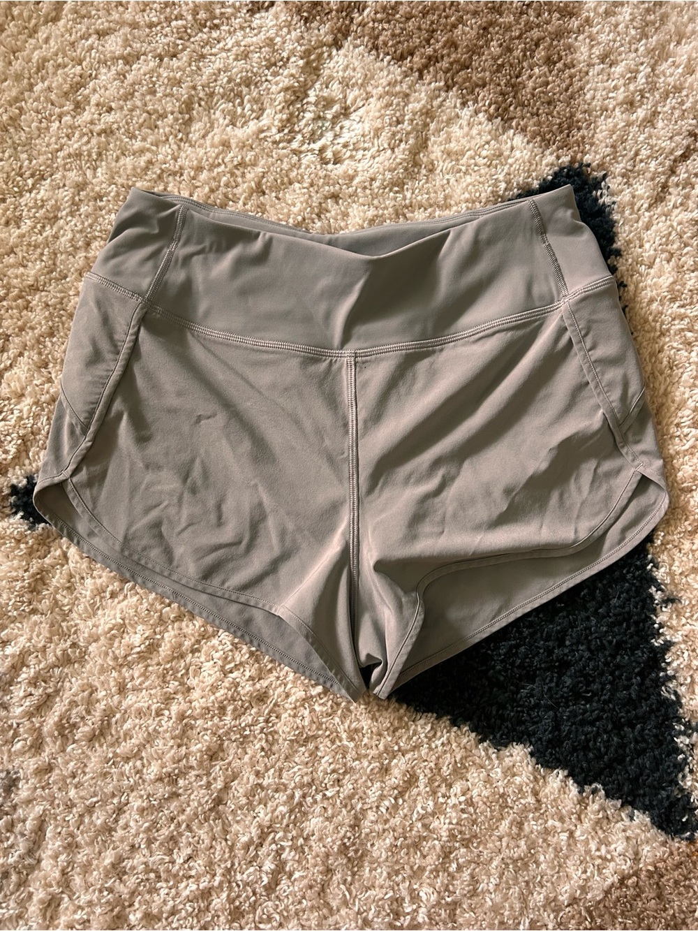 CRZ YOGA High-Rise Athletic Shorts in Taupe